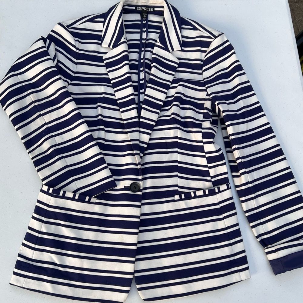 Express Navy and White Striped Apparel